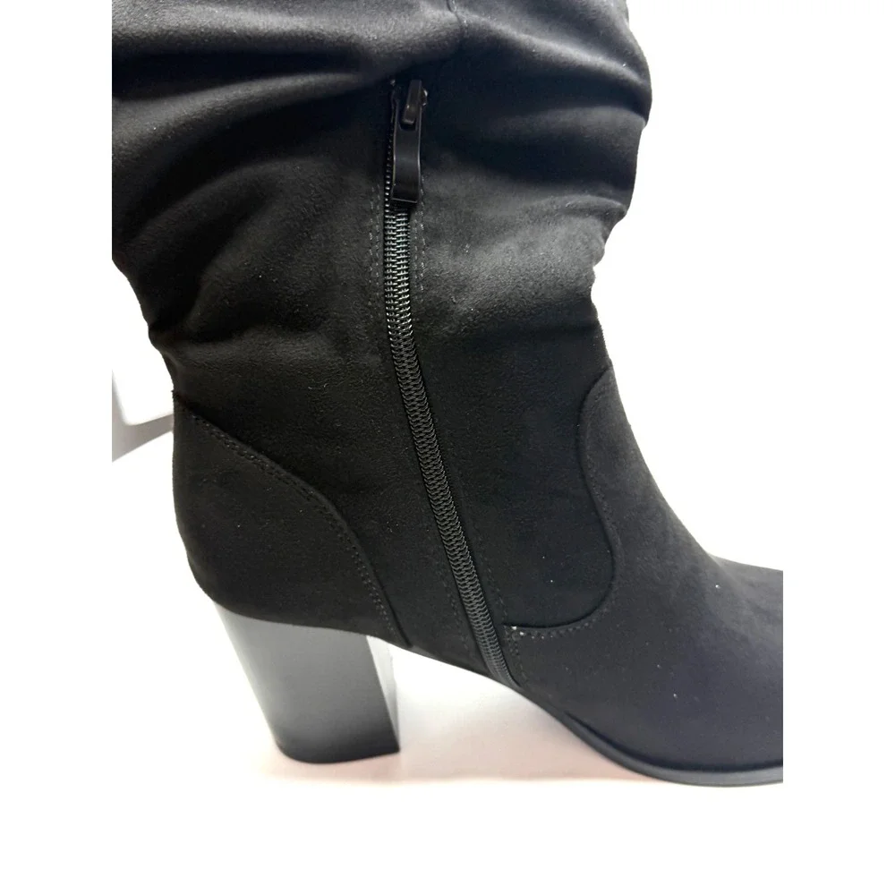 Journee Collection Women Kaison Stacked Heel Over The Knee Boots Black 8.5M NWT